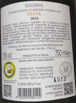 Weiswein Italien Lugana Selva DOC Rückenetikett